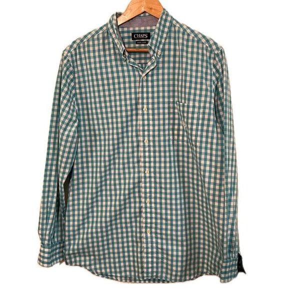 ✨5 for $15✨ Men’s Chaps Casual Button Down Long Sleeve Shirt - Picture 1 of 8